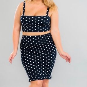 Disney/Polka Dot High waisted skirt set